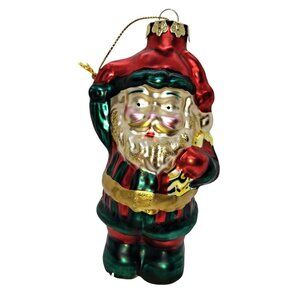 Santa blown glass ornament 5-1/2"